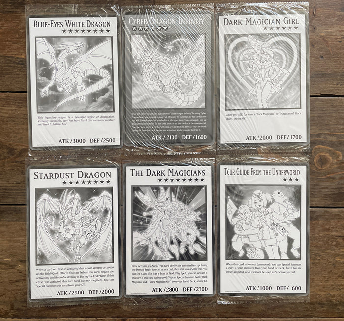 BLUE-EYES WHITE DRAGON, DARK MAGICIAN GIRL | 6 OVERSIZED GIANT Yugioh
