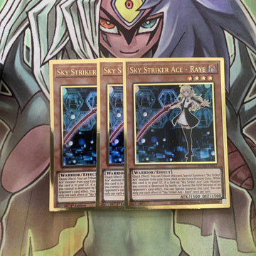 MGED-EN017 x3 Sky Striker Ace - Raye Gold Rare Excellent Condition Yugioh