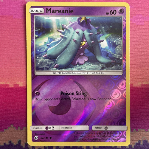 Pokemon Card Mareanie Sun & Moon Reverse Holo Rare 62/149 Near Mint