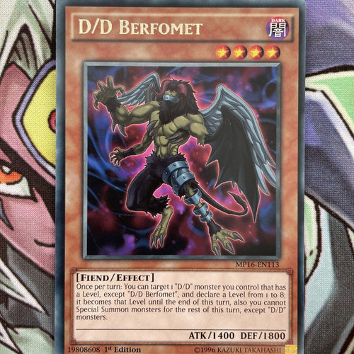 MP16-EN113 D/D Berfomet Rare 1st Edition Near Mint Condition Yugioh Card