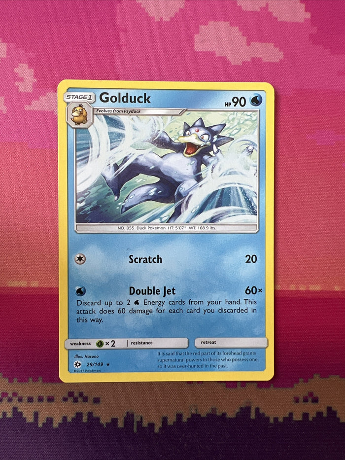 Pokemon Card Golduck Sun & Moon Rare 29/149 Near Mint