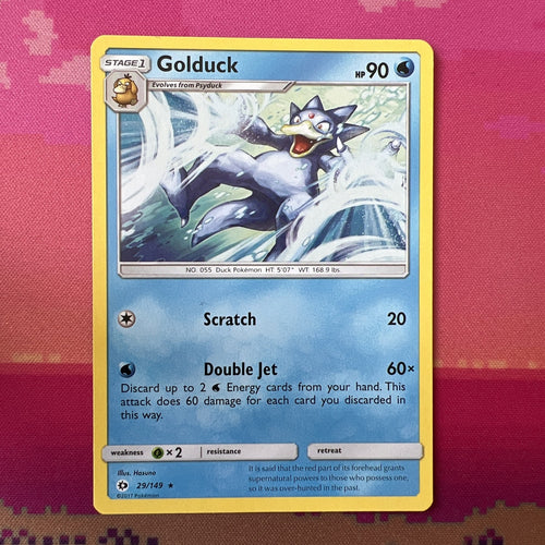 Pokemon Card Golduck Sun & Moon Rare 29/149 Near Mint