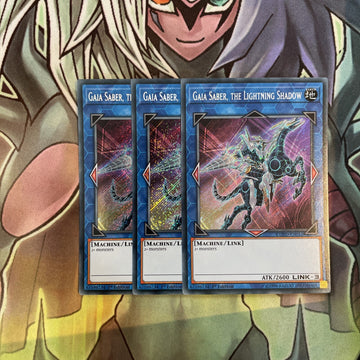 COTD-EN051 x3 Gaia Saber, the Lightning Shadow Secret Excellent Condition Yugioh