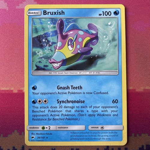 Pokemon Card Bruxish Burning Shadows Rare 38/147 Near Mint