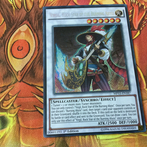 MP15-EN187 Virgil, Rock Star of the Burning Abyss Secret Rare 1st Yugioh