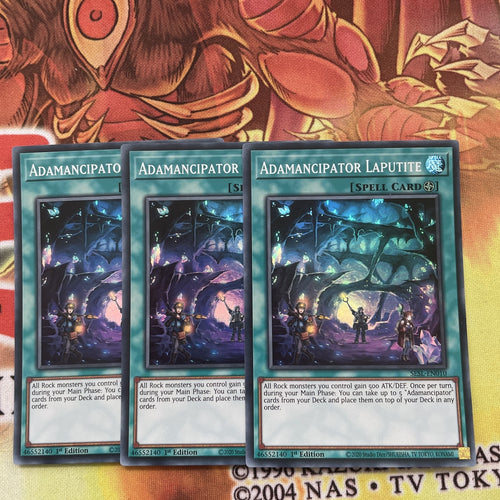 SESL-EN010 ADAMANCIPATOR LAPUTITE YUGIOH CARDS X3