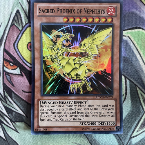 LCYW-EN259 Sacred Phoenix Of Nephthys Super Rare Unl Edition NM Yugioh Card
