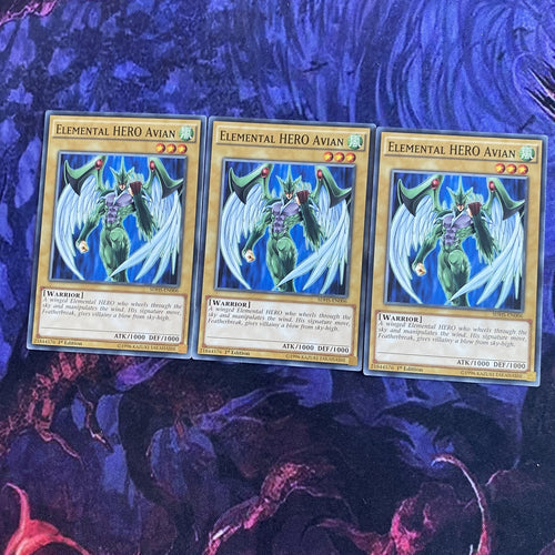 SDHS-EN006 X3 Elemental HERO Avian Common Yugioh Card 1st Edition