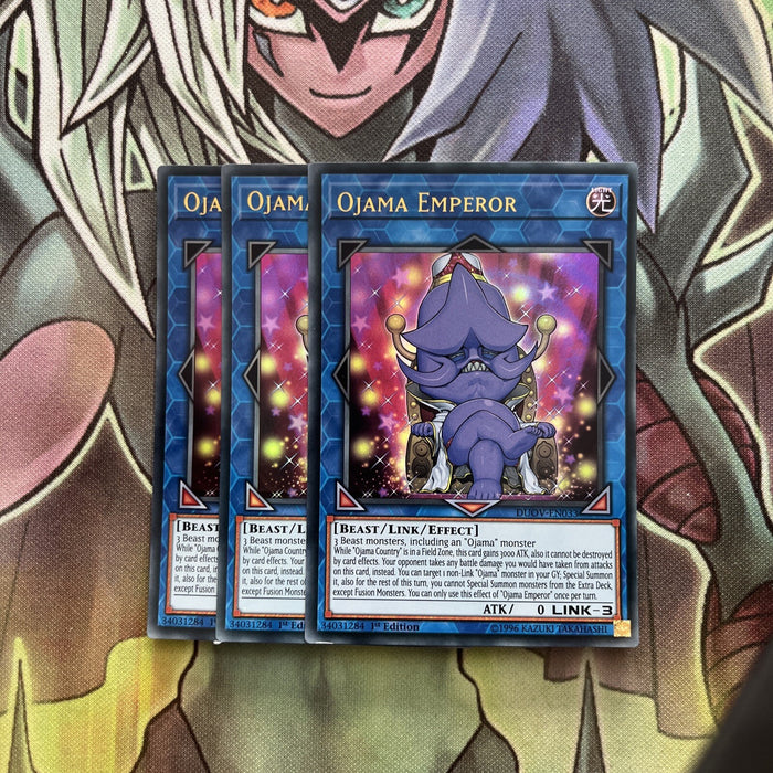 DUOV-EN033 x3 Ojama Emperer Ultra Rare Excellent Condition Yugioh