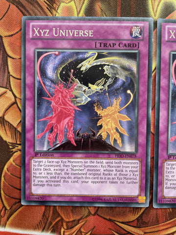 PRIO-EN078 x3 Xyz Universe - Rare - 1st Edition Yugioh (back)