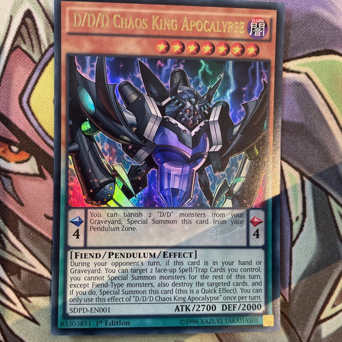 SDPD-EN001 D/D/D Chaos King Apocalypse Ultra Rare 1st Edition NM Yugioh Card