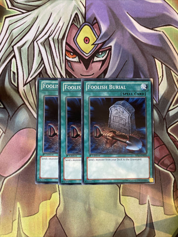 SDLI-EN029 x3 Foolish Burial Common Excellent Condition Yugioh