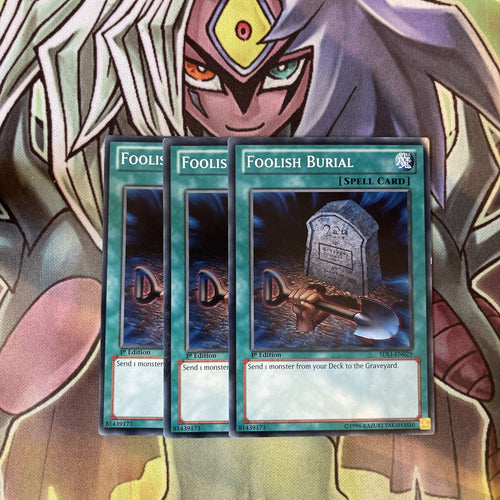 SDLI-EN029 x3 Foolish Burial Common Excellent Condition Yugioh