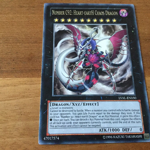 LVAL-EN050 Number C92: Heart-eartH Chaos Dragon Rare 1st Edition YuGiOh Card