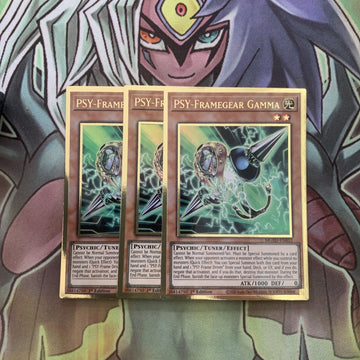 MGED-EN012 x3 PSY-Framegear Gamma Gold Rare Excellent Condition Yugioh