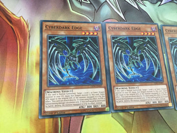 LEDU-EN027 3x Yugioh  Cyberdark Edge 1st Edition Common Card (back)