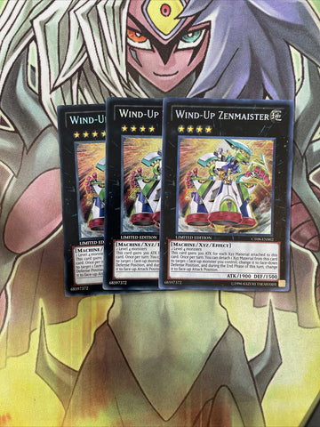 CT08-EN002 x3 Wind-Up Zenmaister Secret Rare Excellent Condition Yugioh