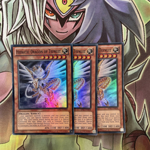 AP01-EN008 x3 Hieratic Dragon of Tefnuit Super Rare Excellent Condition Yugioh