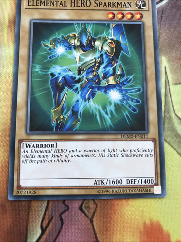 DEM2-EN011 ELEMENTAL HERO SPARKMAN NEAR MINT Yugioh (back)