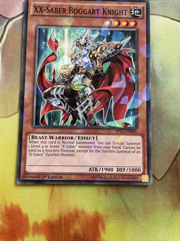 SP15-EN006 Yugioh: XX-SABER BOGGART KNIGHT - SHATTERFOIL - 1ST EDITION (back)