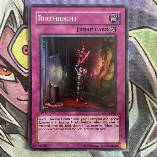STON-EN057 Birthright Super Rare 1st Edition NM Yugioh Card