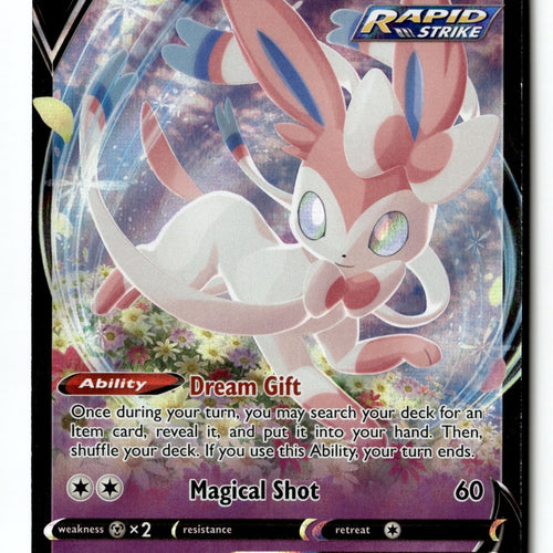 Pokemon Card Sylveon V Holo LP SWSH07: Evolving Skies 074/203