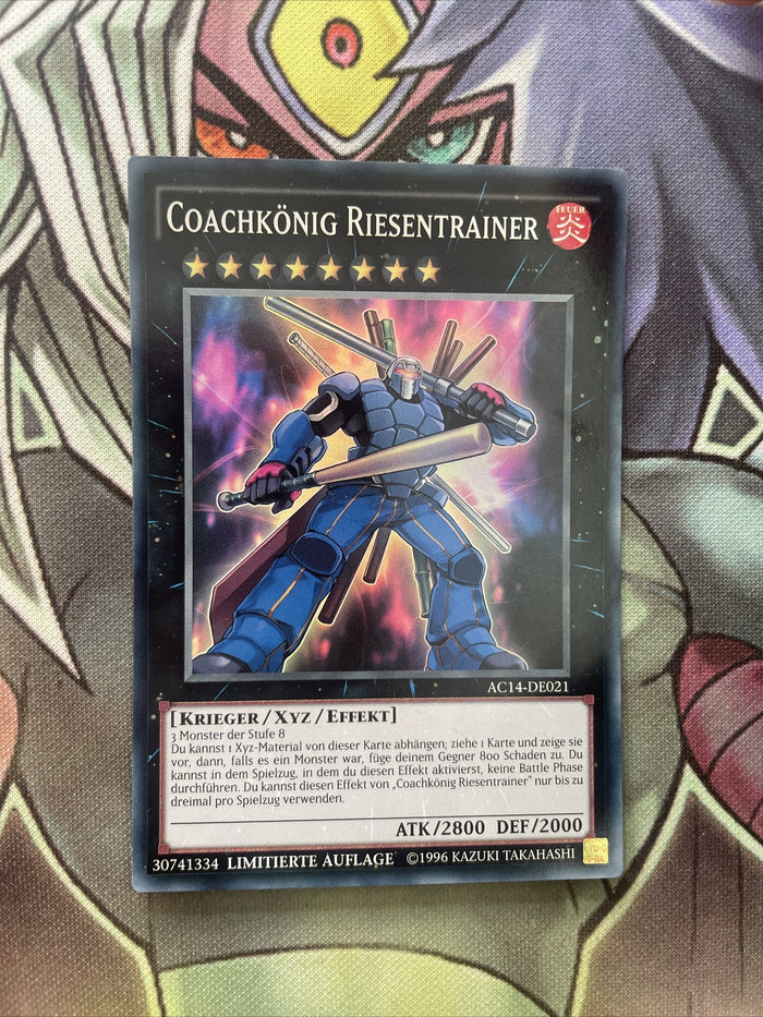 AC14-DE021 Coach King Giantrainer Super Rare Lim Edition NM Yugioh Card