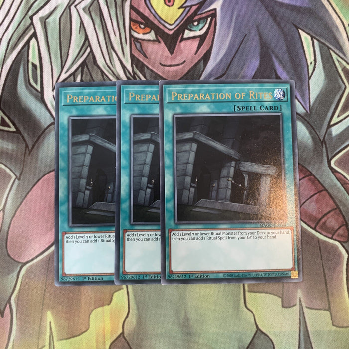 MAGO-EN144 x3 Preparation of Rites Rare Excellent Condition Yugioh