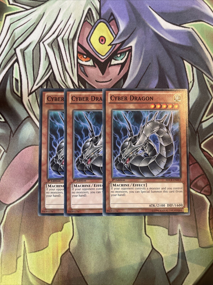 SDCR-EN003 x3 Cyber Dragon ALT ART Common Excellent Condition Yugioh