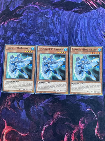 SDHS-EN012 x3 Elemental HERO Bubbleman 1st Edition Mint YuGiOh Card