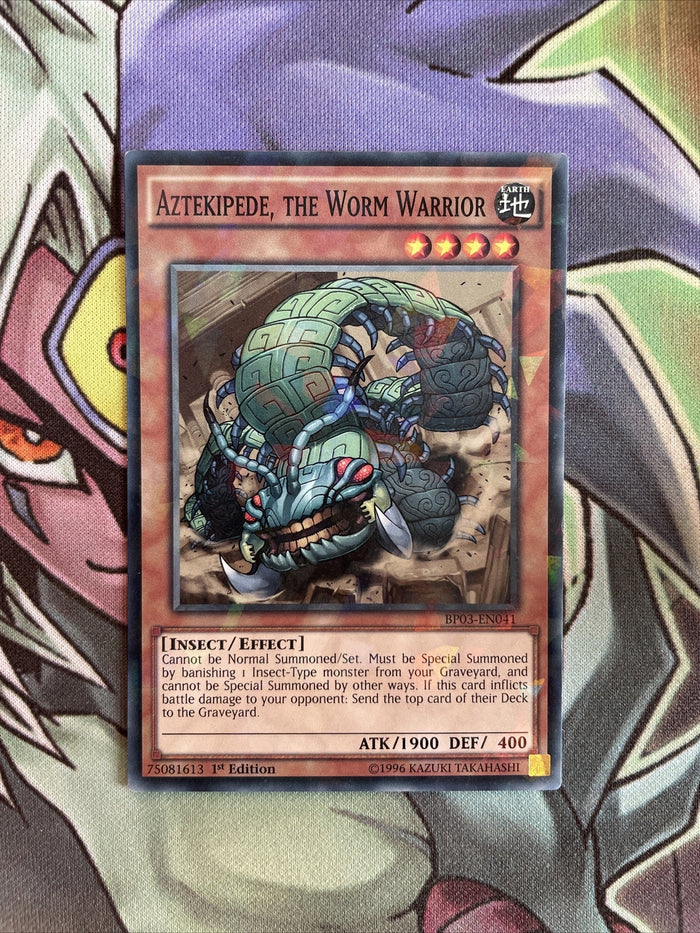BP03-EN041 Aztekipede, The Worm Warrior Shatterfoil 1st Edition Near Mint Yugioh