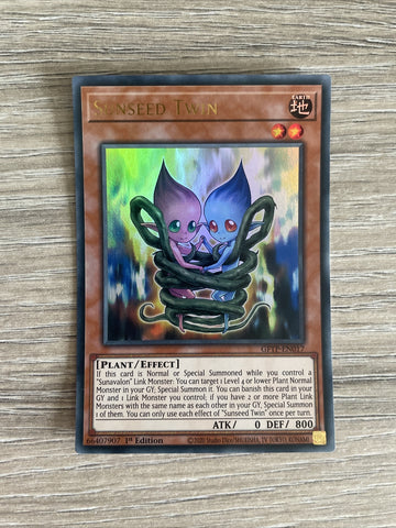 GFTP-EN017 Sunseed Twin Ultra Rare 1st Edition NM Condition Yugioh