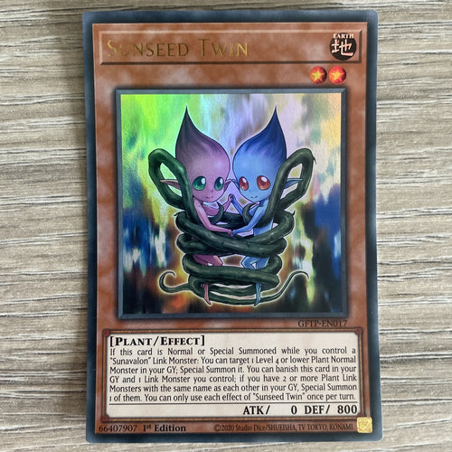 GFTP-EN017 Sunseed Twin Ultra Rare 1st Edition NM Condition Yugioh