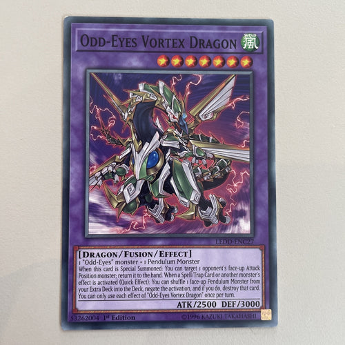 LEDD-ENC27 YuGiOh! Odd-Eyes Vortex Dragon - Common 1st Edition Near Mint Card!