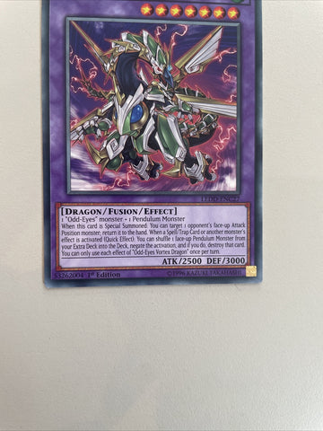 LEDD-ENC27 YuGiOh! Odd-Eyes Vortex Dragon - Common 1st Edition Near Mint Card! (back)