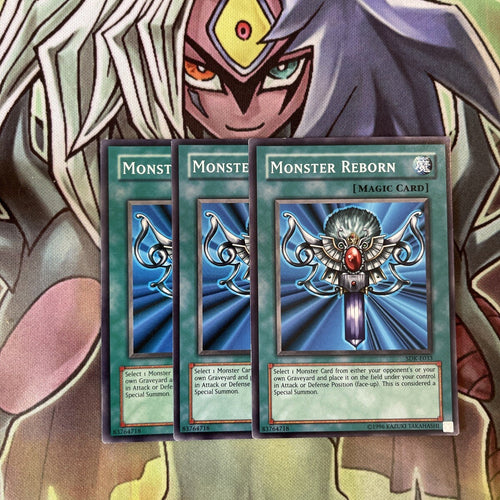 SDK-E033 x3 Monster Reborn Common Excellent Condition Yugioh