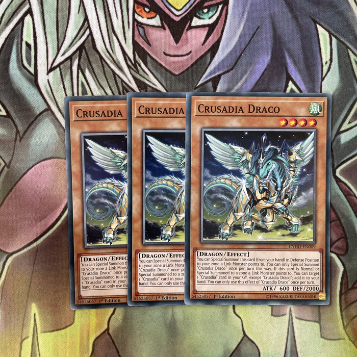 CYHO-EN009 x3 Crusadia Draco Common Excellent Condition Yugioh