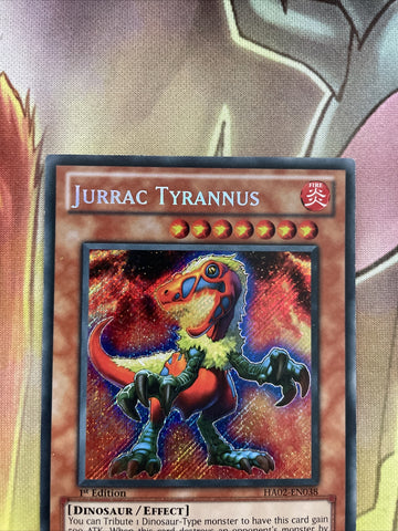 HA02-EN038 Jurrac Tyrannus Secret Rare Mint Card 1st Edition Mint YuGiOh Card (back)