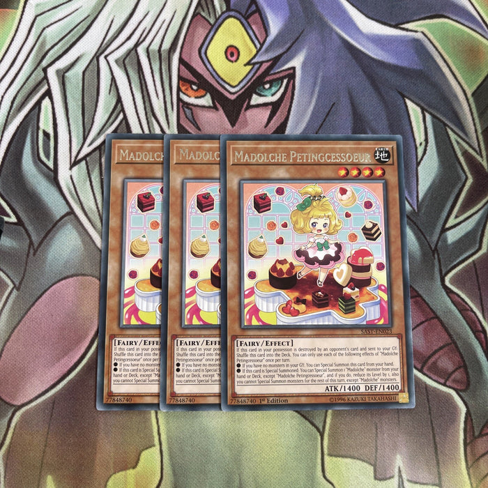 SAST-EN023 x3 Madolche Pettingssoeur Rare Excellent Conditon Yugioh
