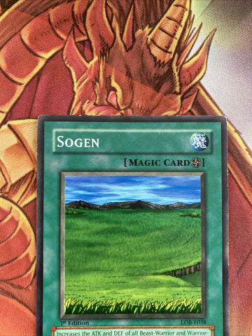 LOB-E038 Yugioh! Sogen 1st Edition Card Excellent (back)