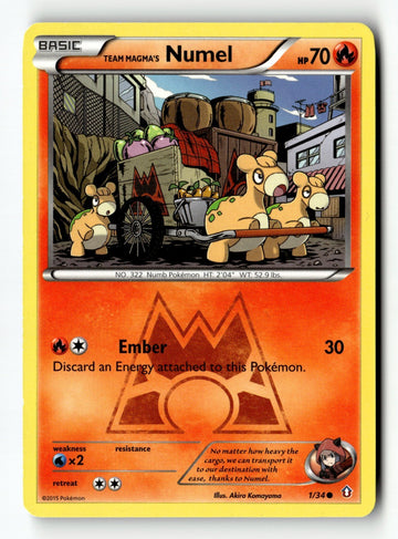 Pokemon Card Team Magma's Numel LP Double Crisis 1/34