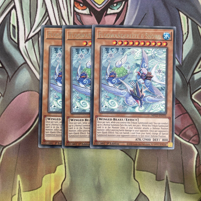 MP22-EN193 x3 Floowandereeze & Snowl Rare Excellent Conditon Yugioh
