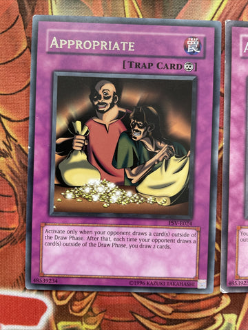 PSV-E024 x3 YuGiOh Appropriate Rare LP Yugioh cards (back)