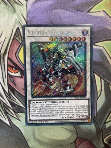 RA01-EN033 Borreload Savage Dragon Platinum Scr Rare NM 1st Edition Yugioh Card