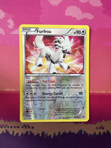 Pokemon Card Furfrou XY Base Set Reverse Holo Rare 114/146 Near Mint