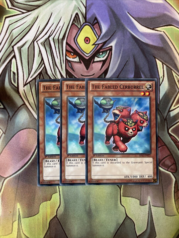 SDLI-EN021 x3 The Fabled Cerburrel Common Excellent Condition Yugioh
