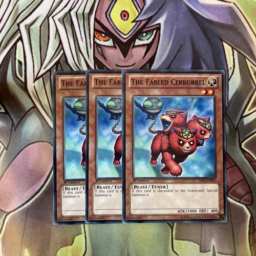 SDLI-EN021 x3 The Fabled Cerburrel Common Excellent Condition Yugioh