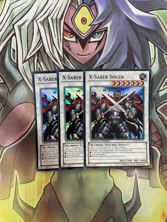 CT09-EN017 x3 X-Saber Souza Super Rare Excellent Condition Yugioh