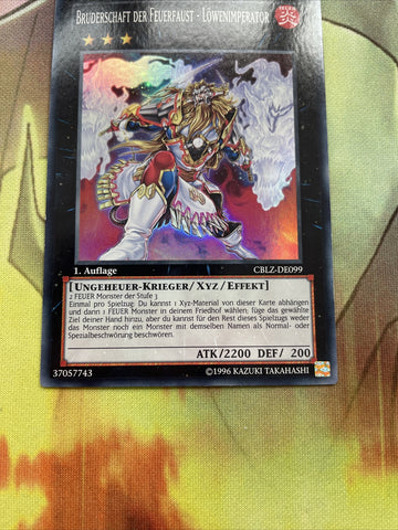 CBLZ-EN099 Brotherhood Of The Fire Fist - Lion Emperor Super Yugioh GERMAN NM (back)