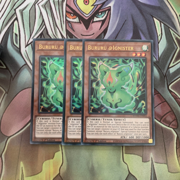MAMA-EN055 x3 Bururu @Ignister Ultra Rare Excellent Condition Yugioh